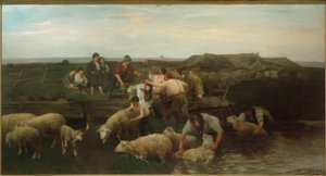 Fårtvätt av Heinrich von Zügel