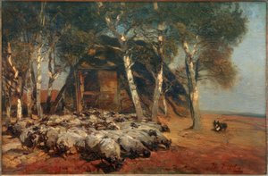 Schnucken flock på Koben av Heinrich von Zügel