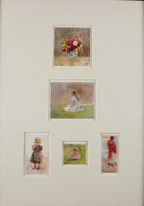 Fem skisser (akvarell på papper) av Helen Allingham