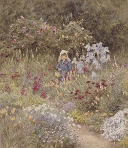 Minna, illustration till Happy England av Marcus Huish, pub. av A & C Black, 1904 (wc) av Helen Allingham