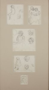 Sketches of Henry Allingham, c.1884 (penna på papper) av Helen Allingham