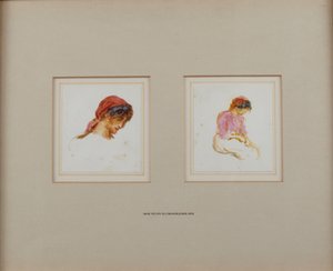 Studie av en flicka i en röd huvudduk av Helen Allingham