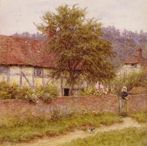 The Stray Kitten, ca 1891 (olja på duk) av Helen Allingham