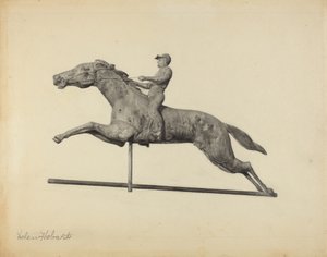 Häst och ryttare väderflöjel av Helen Hobart