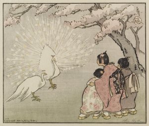 White Peacock, 1914 (träsnitt i färg)