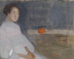 Dräktbild I (Flicka med apelsin, bagarens dotter) av Helene Schjerfbeck