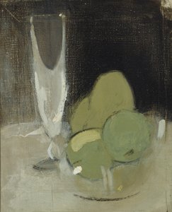 Gröna äpplen och champagneglas, 1934. av Helene Schjerfbeck