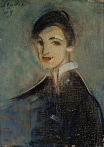 Sångare i svart, 1916-1917. av Helene Schjerfbeck