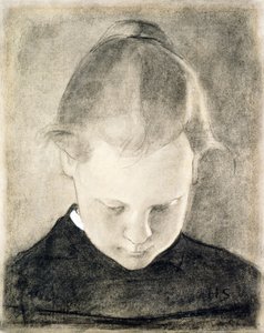 The Reading Girl, ca 1905 (kol och gouache på papper) av Helene Schjerfbeck