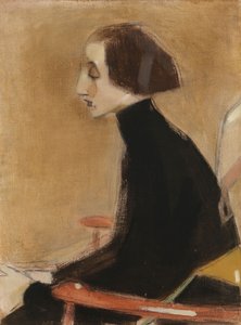 Sömmerskan, halvfigurporträtt (Arbetskvinnan) av Helene Schjerfbeck