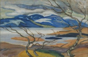 Torne Marsh in Spring (gouache på papper)