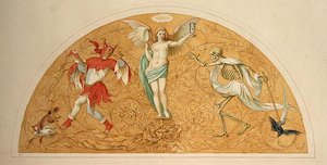 Design för en inredning (grafit, penna och akvarell på papper) av Helwig Reinhard Hochapfel