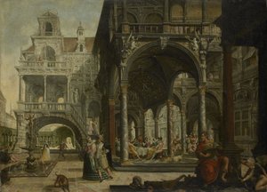 Fantasifullt renässanspalats av Hendrick Aerts