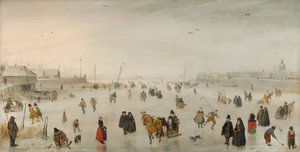En scen på isen, ca. 1625. av Hendrick Avercamp