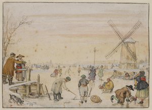 Nöjen på isen av Hendrick Avercamp