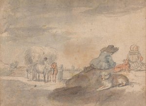 Landskap med hövagn av Hendrick Avercamp