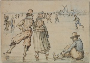 Skridskoåkare av Hendrick Avercamp