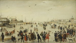 Vinterscen på en frusen kanal av Hendrick Avercamp