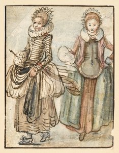 Två stående kvinnor av Hendrick Avercamp