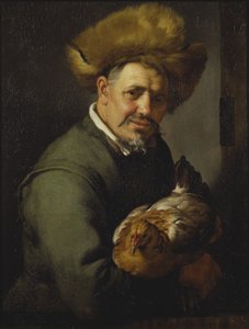 Gammal man med en höna, 1630