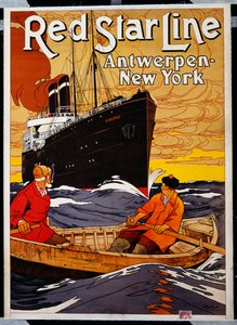 Red Star Line, ca 1900 (litografi i färger)