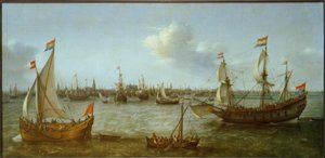 Utsikt över Ij nära Amsterdam av Hendrick Cornelisz. Vroom