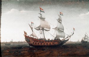 Holländskt skepp i det djupa havet (målning