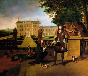 John Rose, kungens trädgårdsmästare, presenterar Charles II med en ananas, 1600-talet
