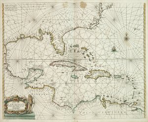 Pascaerte van de Caribische eylanden, van de Barbados tot aende Bocht van Mexico av Hendrick Doncker
