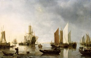 Harbour with Anchored Ships, 1655-60  av Hendrick Dubbels