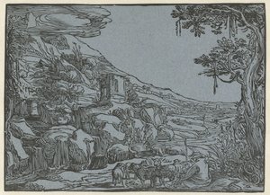Arkadiskt landskap av Hendrick Goltzius (rejected attribution)