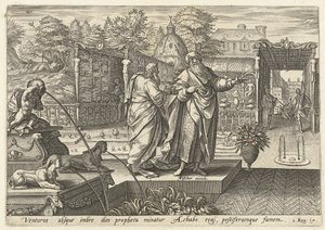 Elia förutspår för kung Ahab att en torka kommer att komma History of Elia (serietitel) av Hendrick Goltzius (rejected attribution)