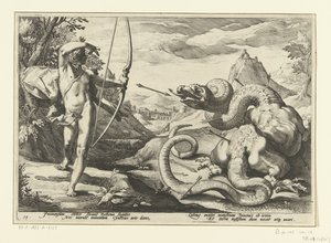 Apollo dödar jätteormen Python Ovidius metamorfoser (serietitel)