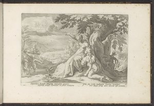 Clymene tilldelar Phaethon sin far, solguden Ovidius metamorfoser (serietitel) Återskapanden av P. Ovidius Naso (serietitel) av Hendrick Goltzius (workshop of)