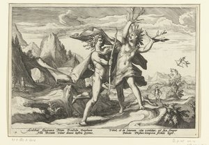 Daphne förvandlas till ett lagerträd Ovidius metamorfoser (serietitel) av Hendrick Goltzius (workshop of)
