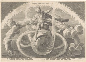 Skapandet av de fyra elementen Metamorphoses of Ovid (serietitel) av Hendrick Goltzius (workshop of)