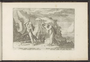 Deucalion och Pyrrha skapar en ny ras av människor Ovidius metamorfoser (serietitel) Rekreationer av P. Ovidius Naso (serietitel) av Hendrick Goltzius (workshop of)