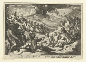 Jupiter kallar de olympiska gudarna Ovidius metamorfoser (serietitel) av Hendrick Goltzius (workshop of)