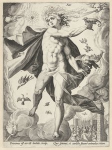 Himmel Aer (titel på objekt) De fyra elementen (serietitel) av Hendrick Goltzius (workshop of)