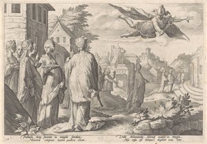 Mercurius en Herse Metamorfosen van Ovidius (serietitel) av Hendrick Goltzius (workshop of)