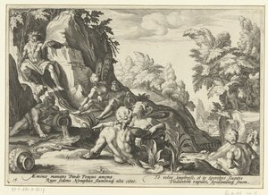 Peneus besöktes av andra flodgudar Ovidius metamorfoser (serietitel) av Hendrick Goltzius (workshop of)