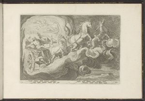 Phaethon åker sin fars vagn Ovidius metamorfoser (serietitel) Återskapanden av P. Ovidius Naso (serietitel) av Hendrick Goltzius (workshop of)
