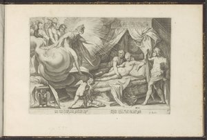 Venus och Mars fångade Ovidius metamorfoser (serietitel) Återskapanden av P. Ovidius Naso (serietitel) av Hendrick Goltzius (workshop of)