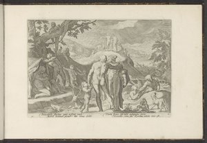 Flod av Deucalion Ovidius metamorfoser (serietitel) Återskapanden av P. Ovidius Naso (serietitel) av Hendrick Goltzius (workshop of)