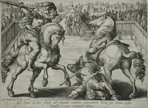 En duell till häst av Hendrick Goltzius