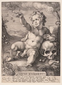 Allegori över transcendental vetenskap "Homo Bulla av Hendrick Goltzius
