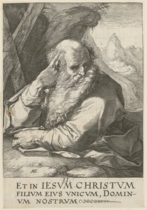 Andreas, blad 2 i serien ”Kristus, de tolv apostlarna och Paulus” av Hendrick Goltzius