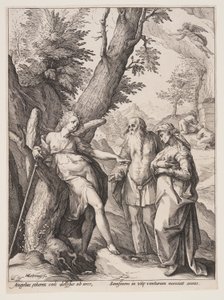 Ängel med Manoah och hans hustru av Hendrick Goltzius