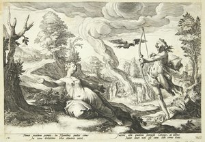 Apollo dödar Koronis av Hendrick Goltzius