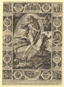 Kristi uppståndelse, blad 7 i serien ”Kristi liv” av Hendrick Goltzius